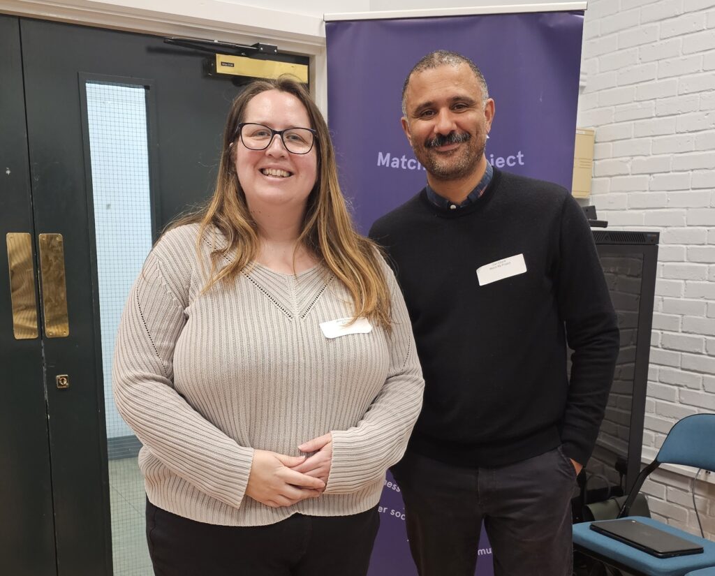 Jenny Bowley, CEO of OCVA, with Match My Project CEO & Co-founder, Dan Ebanks during the Oxford City Council Matching Event.