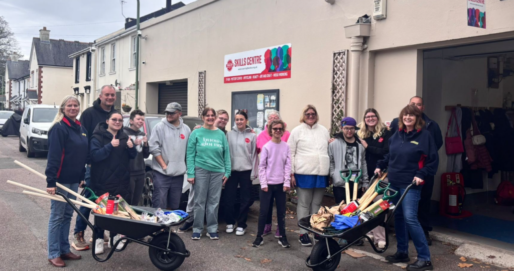 Bradfords team and Turning Heads with their new gardening tools and PPE for their volunteer work.