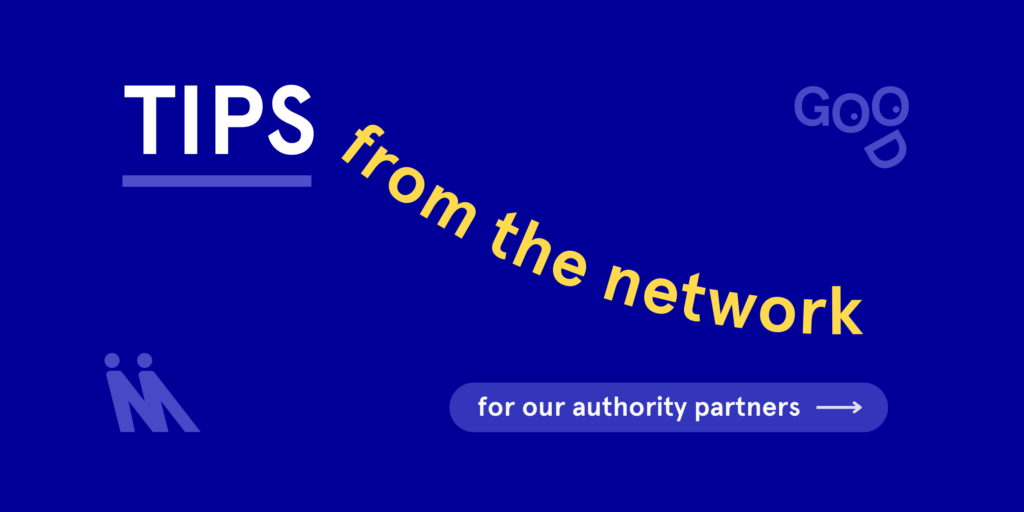 Header image with blue background and white text reading 'TIPS' followed by yellow text reading 'from the network' and a pill reading 'for our authority partners' with an arrow. Match My Project logo appears in bottom left corner.