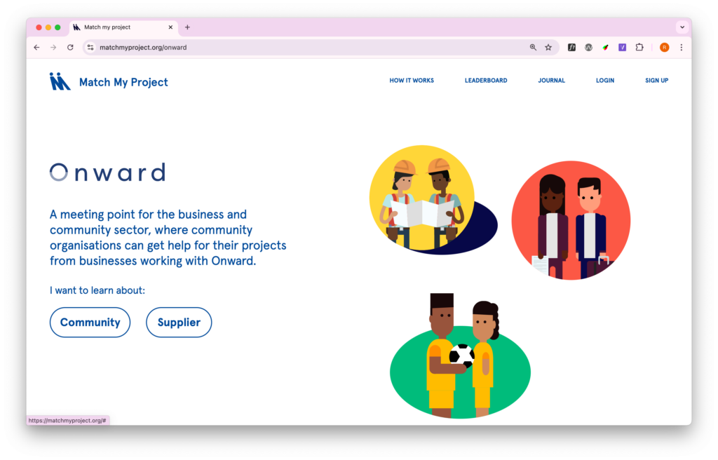 Screenshot: authority landing page