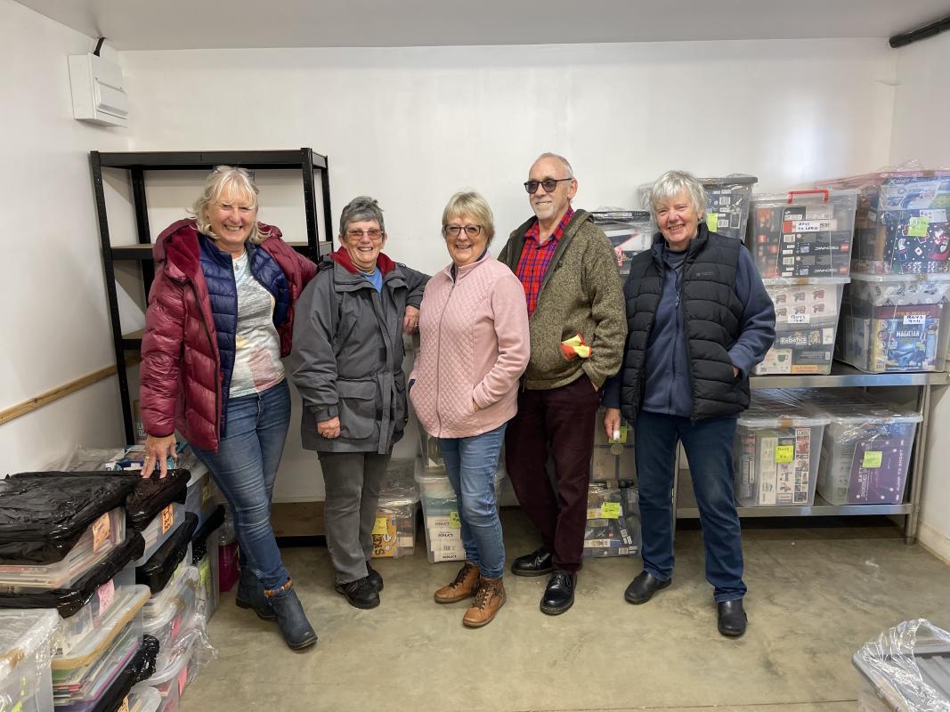 Volunteers from Chichester Harbour Rotary Club supporting the town's food bank with their clothes bank.
